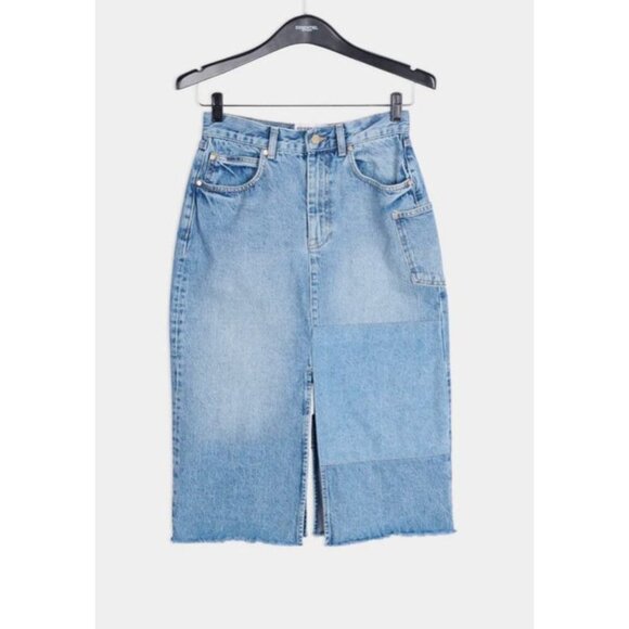 NWT ESSENTIEL ANTWERP Zimpala Blue Denim Midi Pencil Skirt-sz 34 (US 2) - Picture 1 of 11
